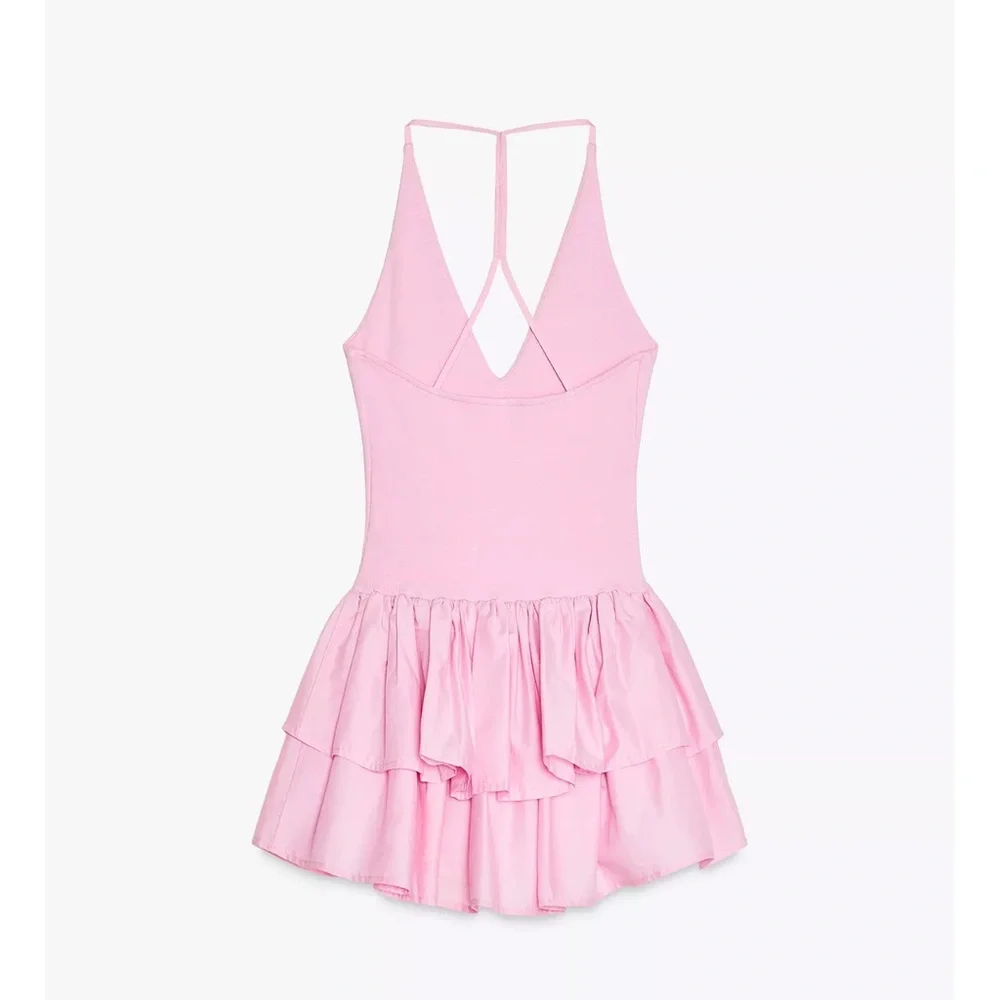 Pink Ruffled Mini Dress - Picture 4 of 4